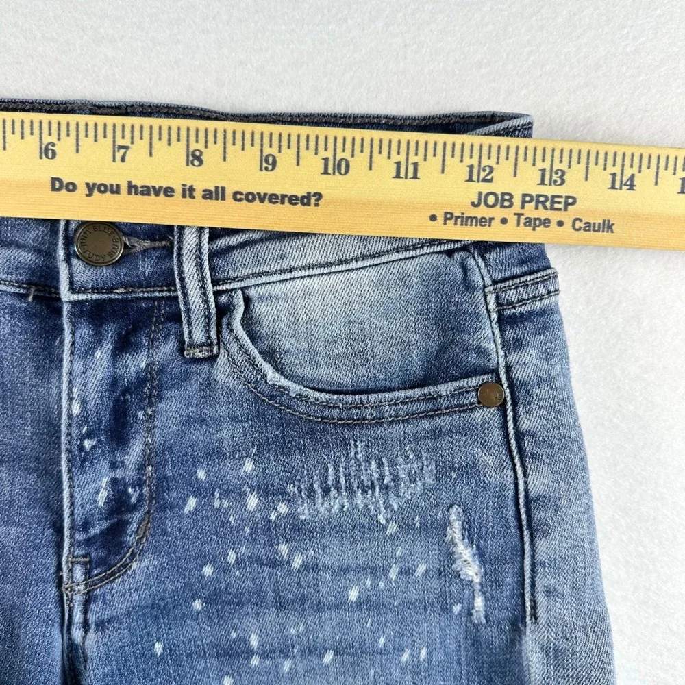 Judy Blue Distressed Paint Splatter Boyfriend Denim Shorts Blue 0/24 JB82169LT